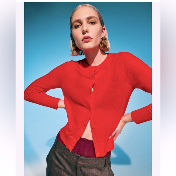 Chico's Sweaters - Chico’s Travelers Red Cardigan Jacket Sweater Large (2in Chicos)